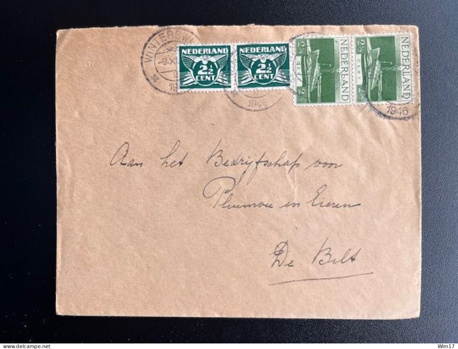 NETHERLANDS 1946 LETTER WINTERSWIJK TO DE BILT 09-11-1946 NEDERLAND - Covers & Documents