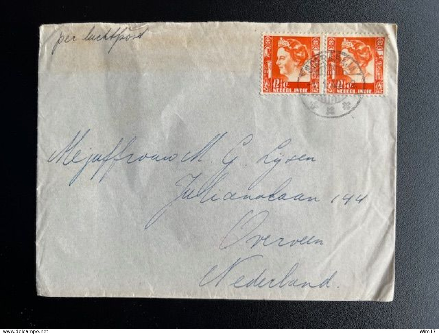 DUTCH EAST INDIES 1940 LETTER SOERABAJA TO OVERVEEN 01-01-1940 NEDERLANDS INDIE - Netherlands Indies