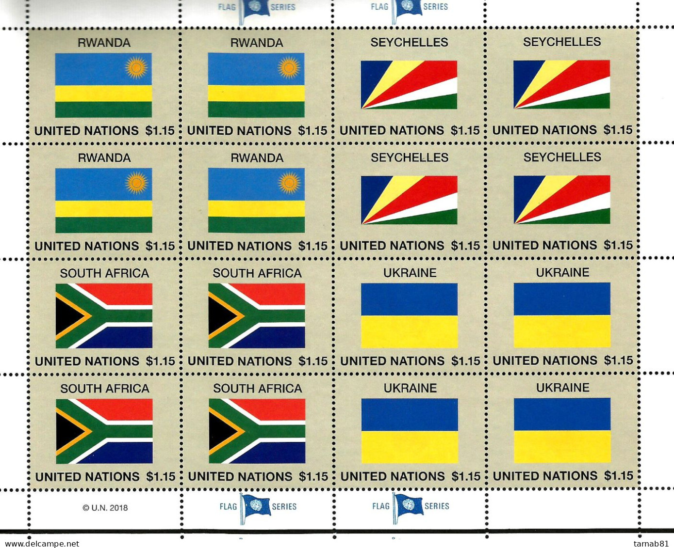 ONU  2018 Nations Unies Drapeaux Flags Flaggen  2018 ONU - Blocks & Sheetlets