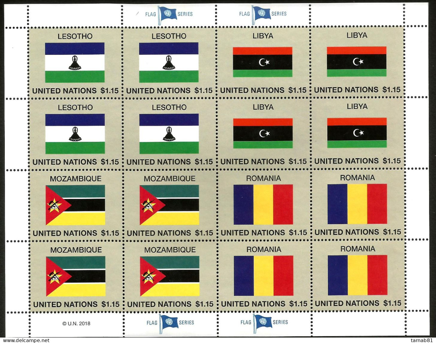 ONU  2018 Nations Unies Drapeaux Flags Flaggen  2018 ONU - Unused Stamps