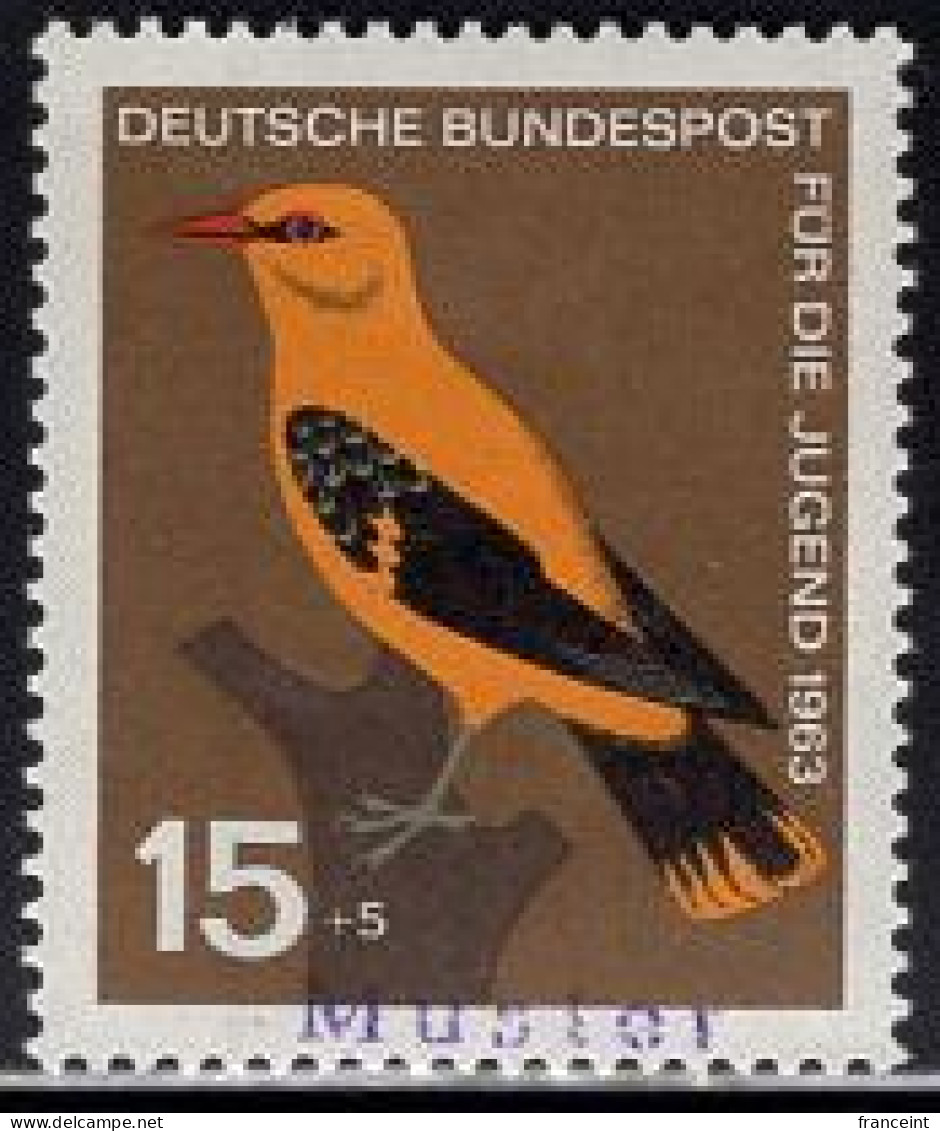 GERMANY(1963) European Golden Oriole. MUSTER (specimen) Overprint. Scott No B389. - Sonstige & Ohne Zuordnung