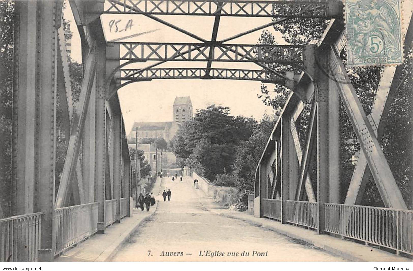 AUVERS - L'Eglise Vue Du Pont - Très Bon état - Auvers Sur Oise