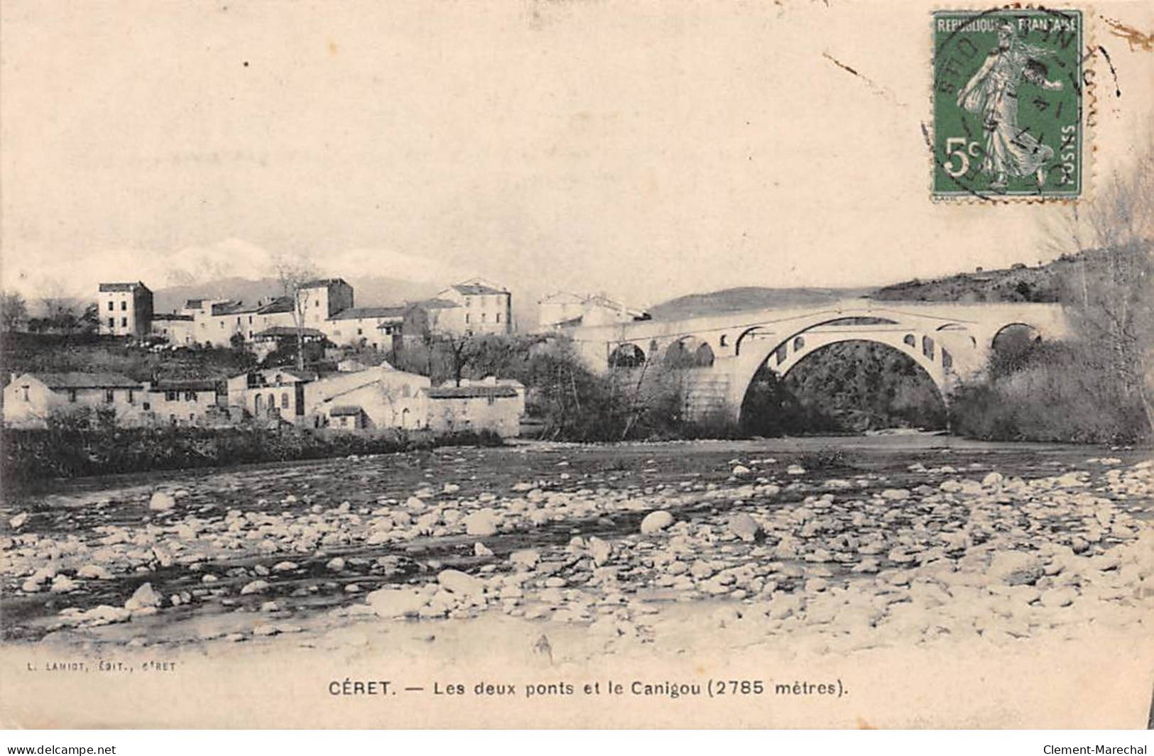 CERET - Les Deux Ponts Et Le Canigou - Très Bon état - Ceret