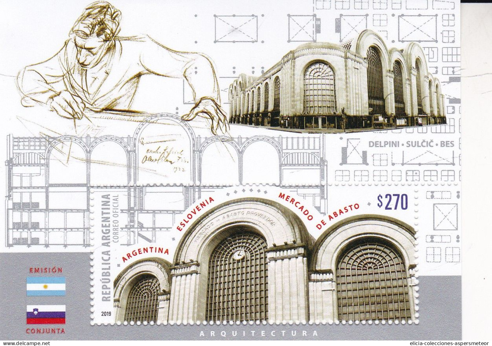 Argentina - 2019 - Architecture - Abasto Market - Joint Issue With Slovenia - MNH - Ungebraucht