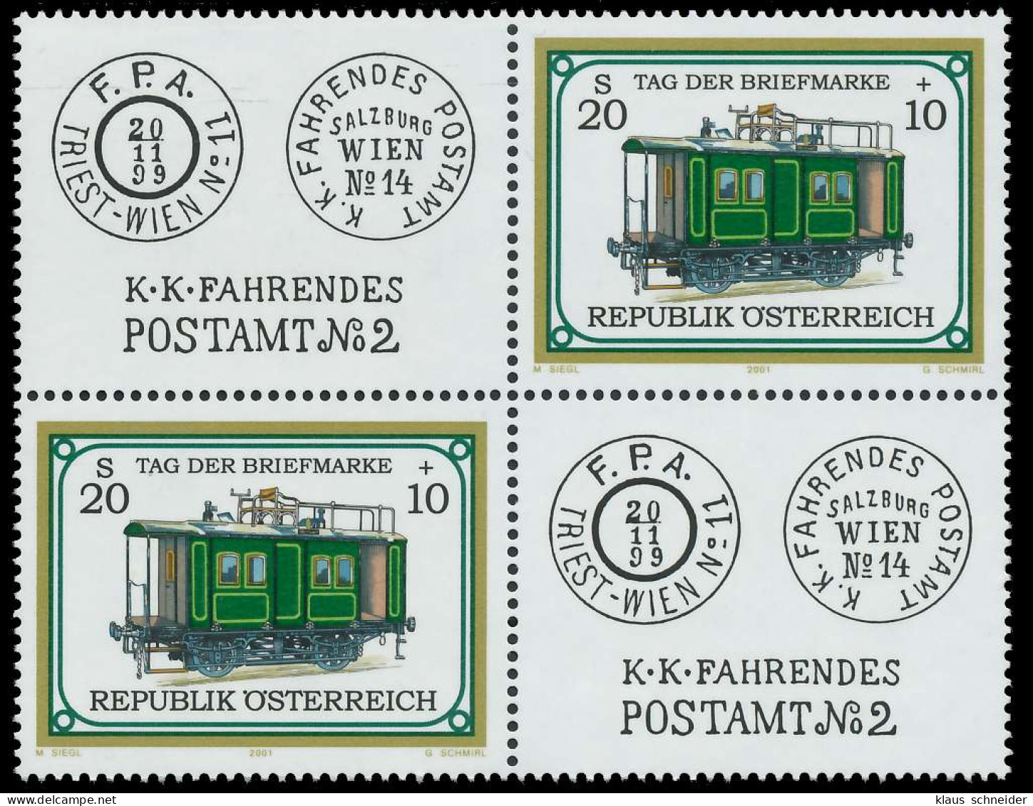 ÖSTERREICH 2001 Nr 2345 VBb Postfrisch VIERERBLOCK X23994A - Neufs