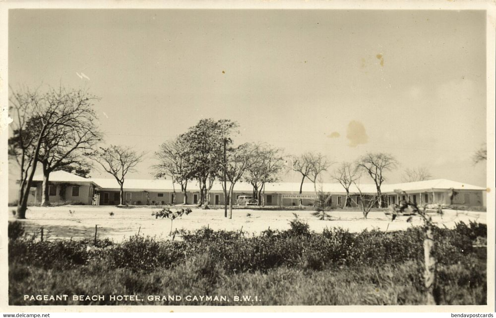 Cayman Islands B.W.I., GRAND CAYMAN, Pageant Beach Hotel (1950s) RPPC Postcard - Cayman Islands