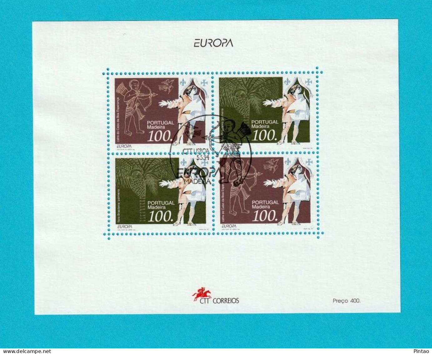 PTB1715- PORTUGAL (MADEIRA) 1994 Nº 148 (selos 2202_ 03)- CTO (EUROPA CEPT) - Blocks & Kleinbögen