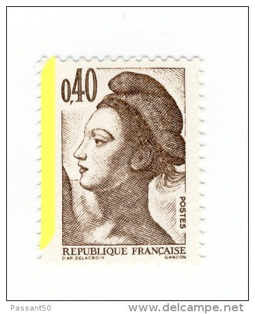 Liberté 0fr40 Brun YT 2183h Avec Bande Phospho à Gauche. Rare, Voir Le Scan. Cote YT : 6 €, Cote Maury N° 2188b : 6 €. - Ongebruikt