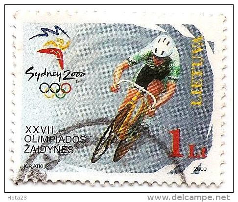 (!) LITHUANIA Sidney 2000 Olimpic Games  Cycling  Used STAMP  (LOT - LT - 034 ) - Zomer 2000: Sydney