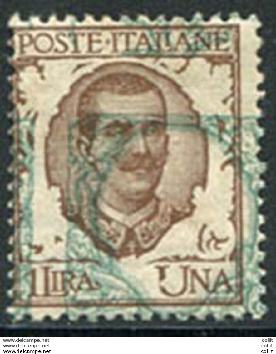 Floreale Lire 1 Varietà Stampa Del Verde Spostata Nei Due Sensi - Mint/hinged