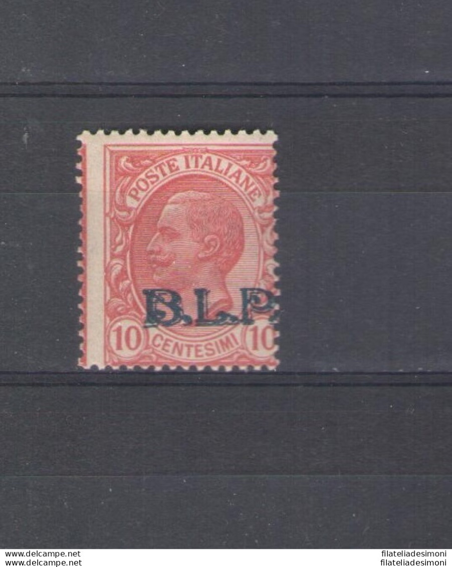 1923 Regno Di Italia , BLP N° 13A , 10 Cent ROSA , Soprastampa Azzurra , Centratura Normale , MNH** - Certificato Cilio - Stamps For Advertising Covers (BLP)