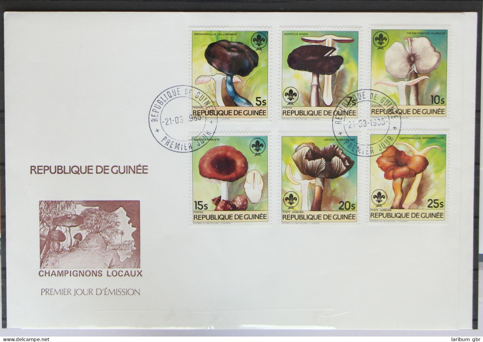 Guinea 1019-1024 Und Block 128 Gestempelt Als FDC / Pilze #GG454 - Guinea (1958-...)