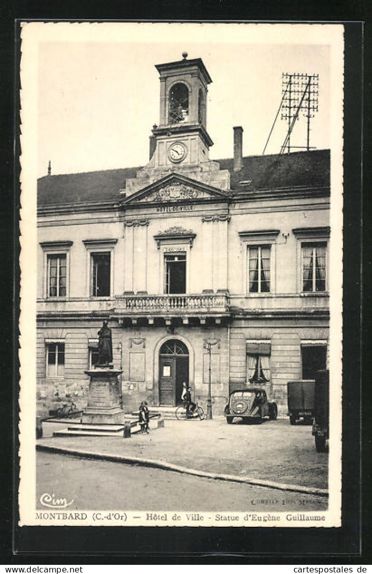 CPA Montbard, Hotel De Ville, Statue D'Eugéne Guillaume  - Montbard