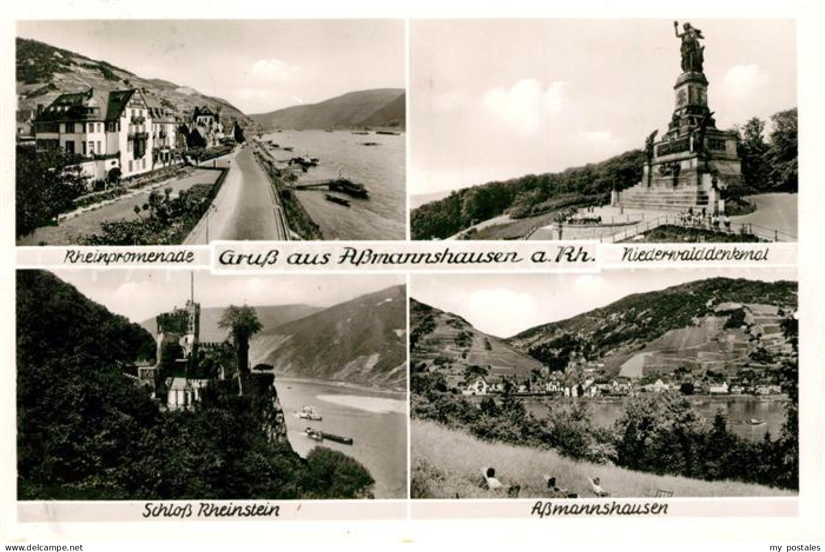 73142965 Assmannshausen Rheinpromenade Schloss Rheinstein Niederwalddenkmal Assm - Ruedesheim A. Rh.