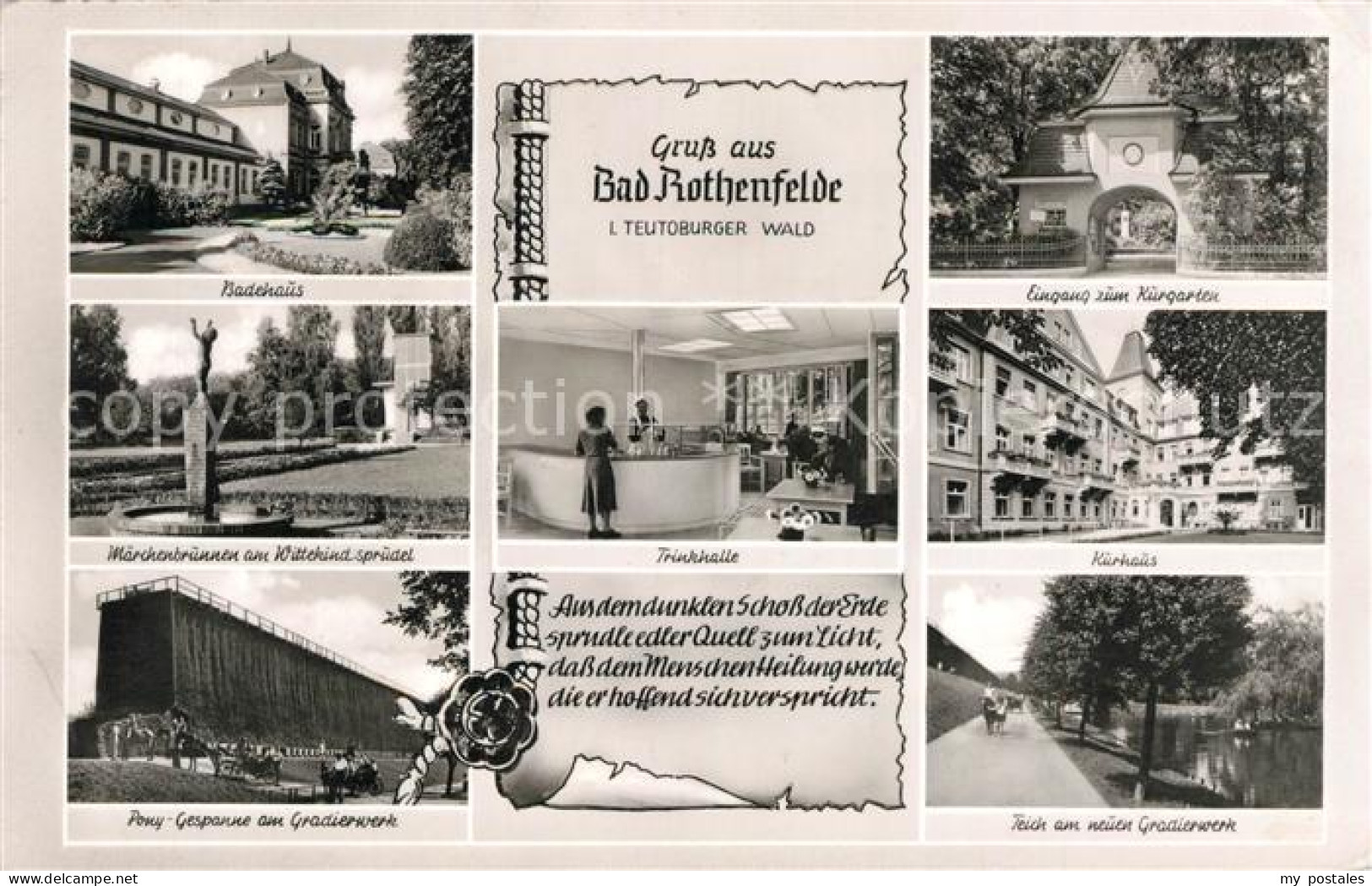 73142950 Bad Rothenfelde Badehaus Maerchenbrunnen Wittekind Sprudel Ponygespann  - Bad Rothenfelde