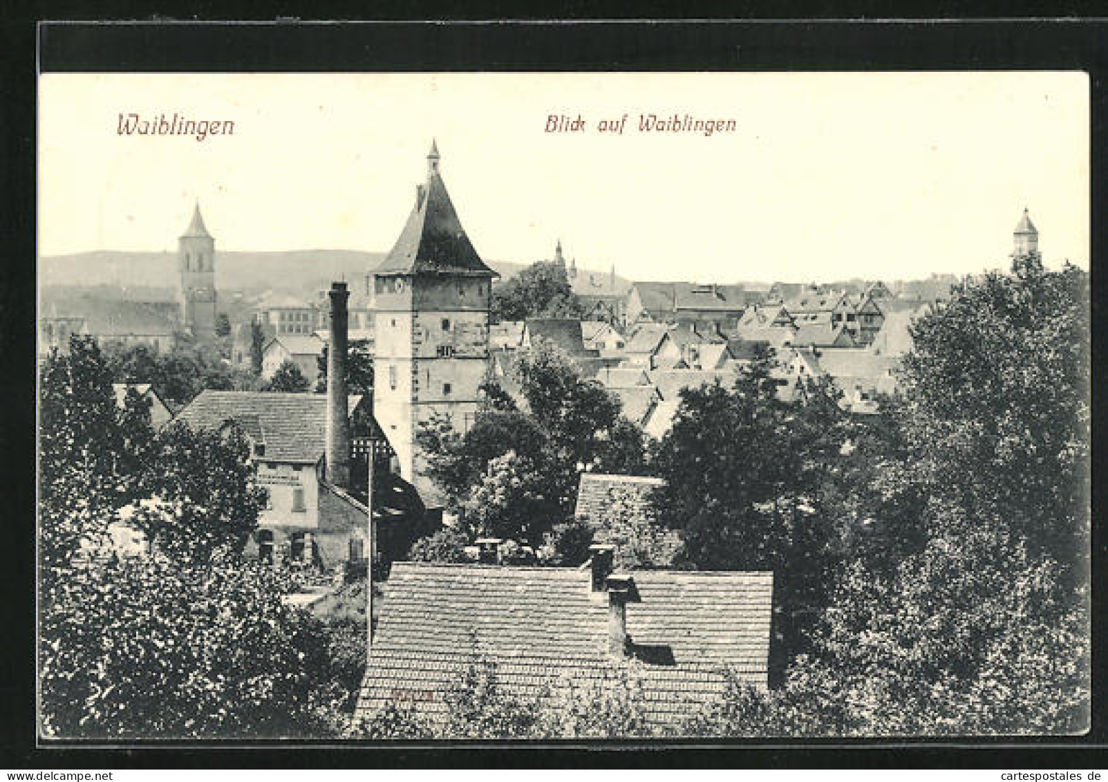 AK Waiblingen, Ortsteilansicht Im Sommer  - Waiblingen