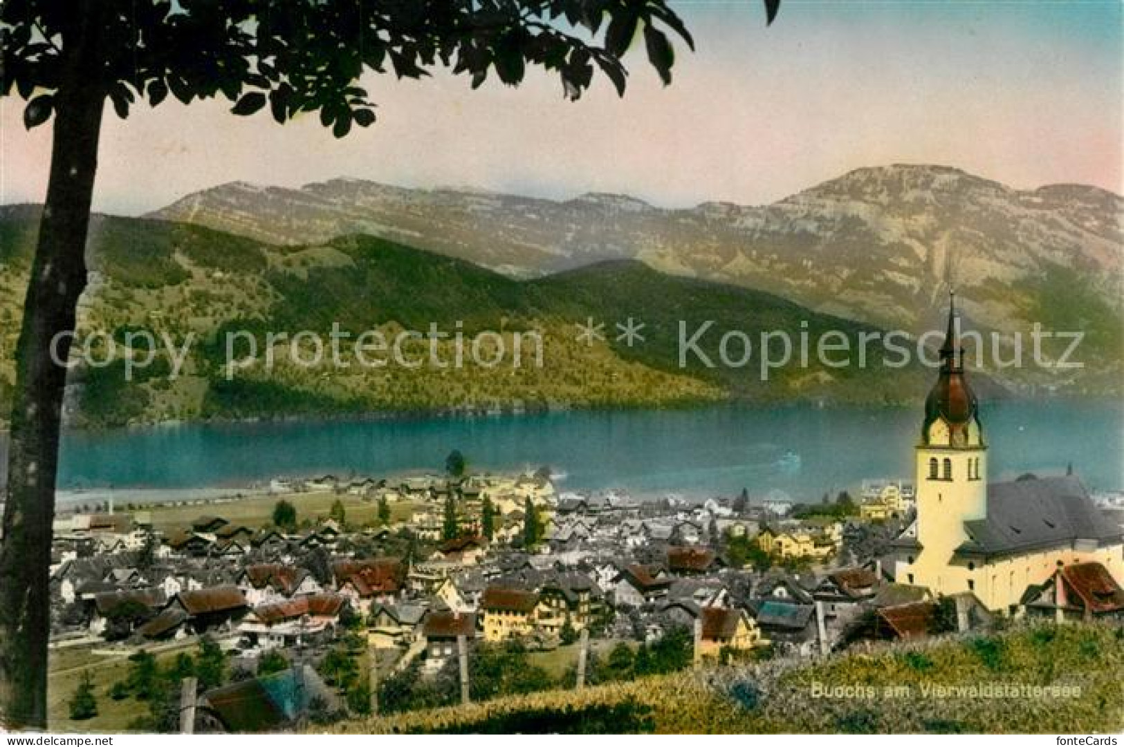 13191376 Buochs Vierwaldstaettersee Pension Hirschen Panorama Kirche Buochs Vier - Other & Unclassified