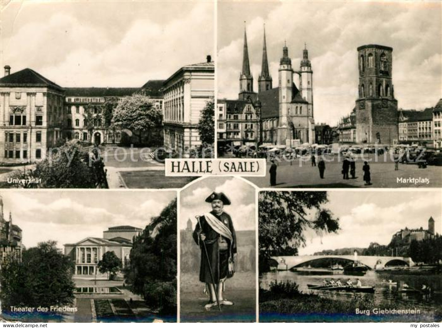 73140184 Halle Saale Universitaet Marktplatz Burg Giebichenstein Theater Des Fri - Halle (Saale)