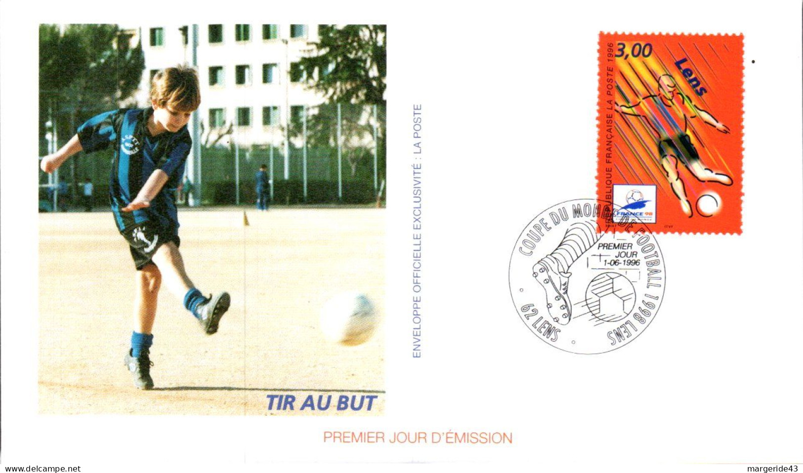 FDC  1996 FOOTBALL FRANCE 98 - TIR AU BUT - 1990-1999