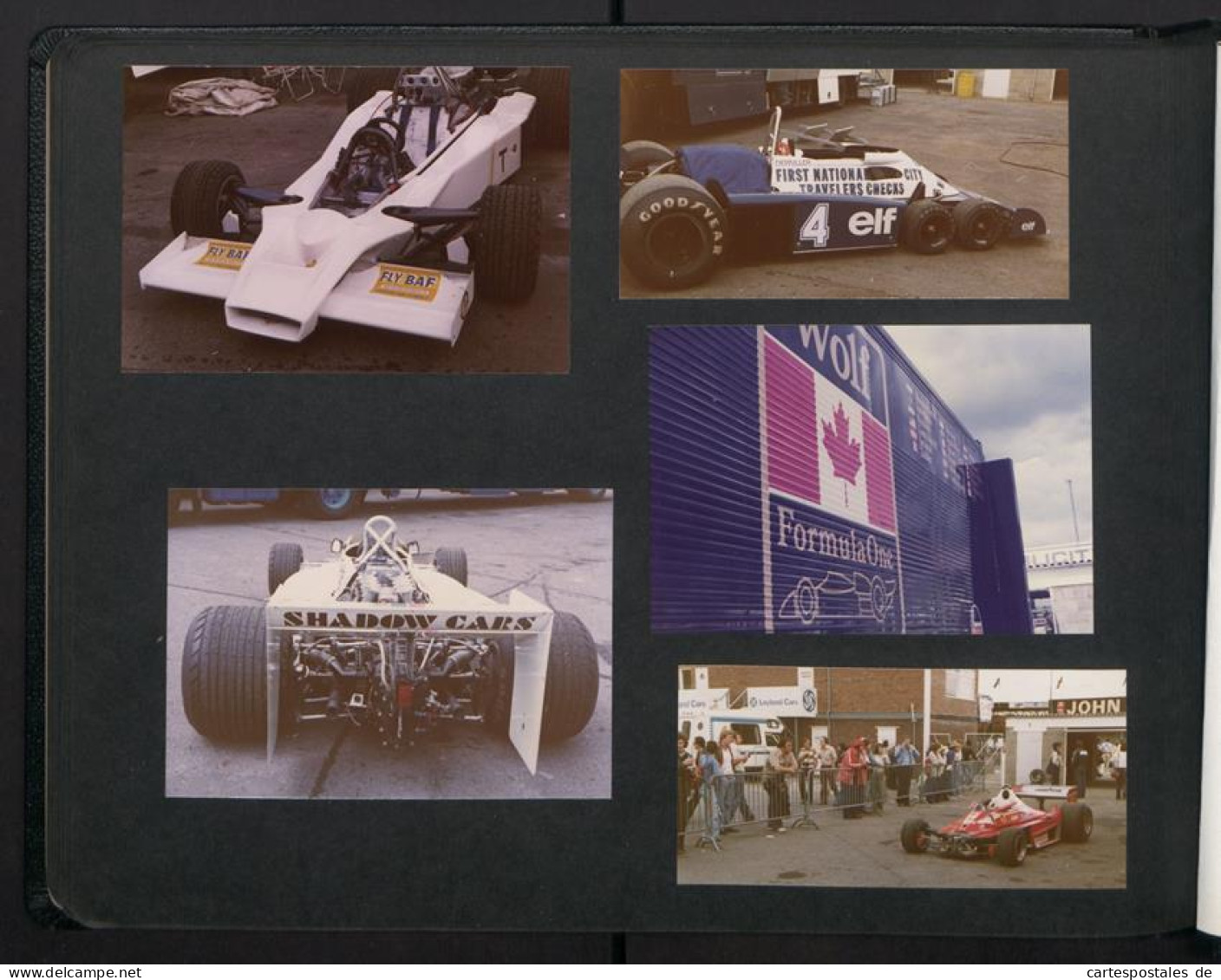 Fotoalbum mit 79 Fotografien John Player Grand Prix Silverstone 1973-1977, Ferrari, Tyrrell Ford, Brabham, BMW, Porche 