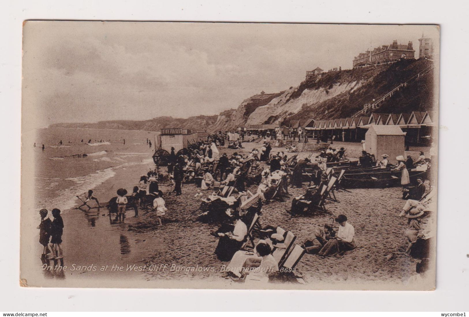 ENGLAND - Bournemouth West Cliff On The Sands Used Vintage Postcard - Bournemouth (until 1972)