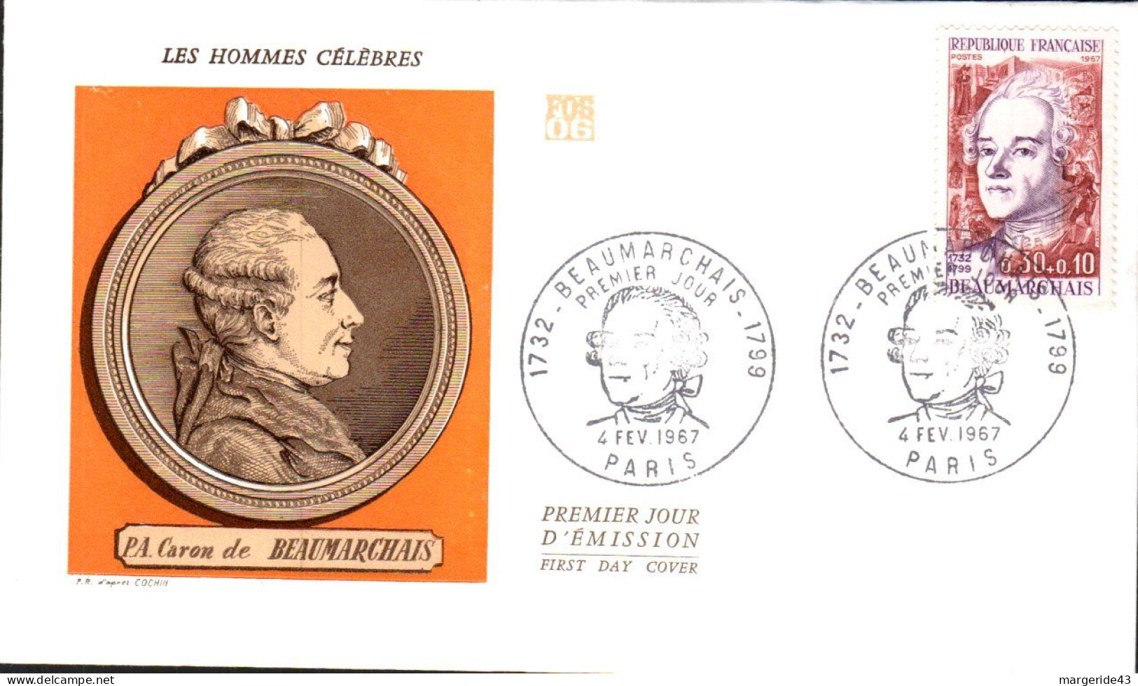 FDC 1967 BEAUMARCHAIS - 1960-1969