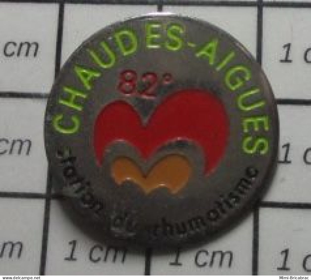 713c Pin's Pins / Beau Et Rare / VILLES / CHAUDES AIGUES STATION DU RHUMATISME - Città