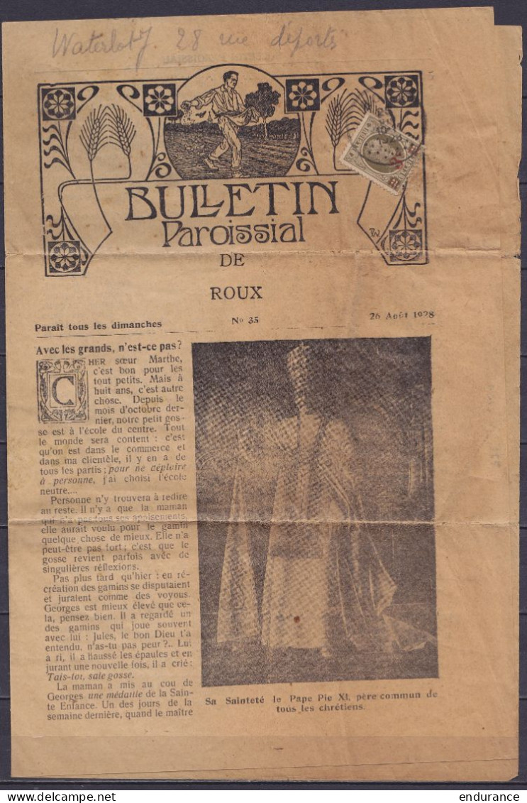 Bulletin Paroissial De Roux Affr. N°245 Càd ROUX /26 VIII 1928 Pour E/V - 1922-1927 Houyoux