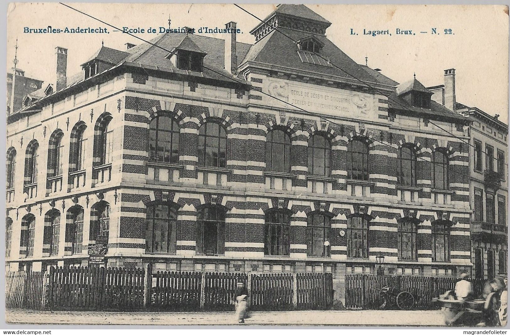 CPA CARTE POSTALE BELGIQUE BRUXELLES-ANDERLECHT ECOLE DE DESSIN ET D' INDUSTRIE  1913 - Anderlecht