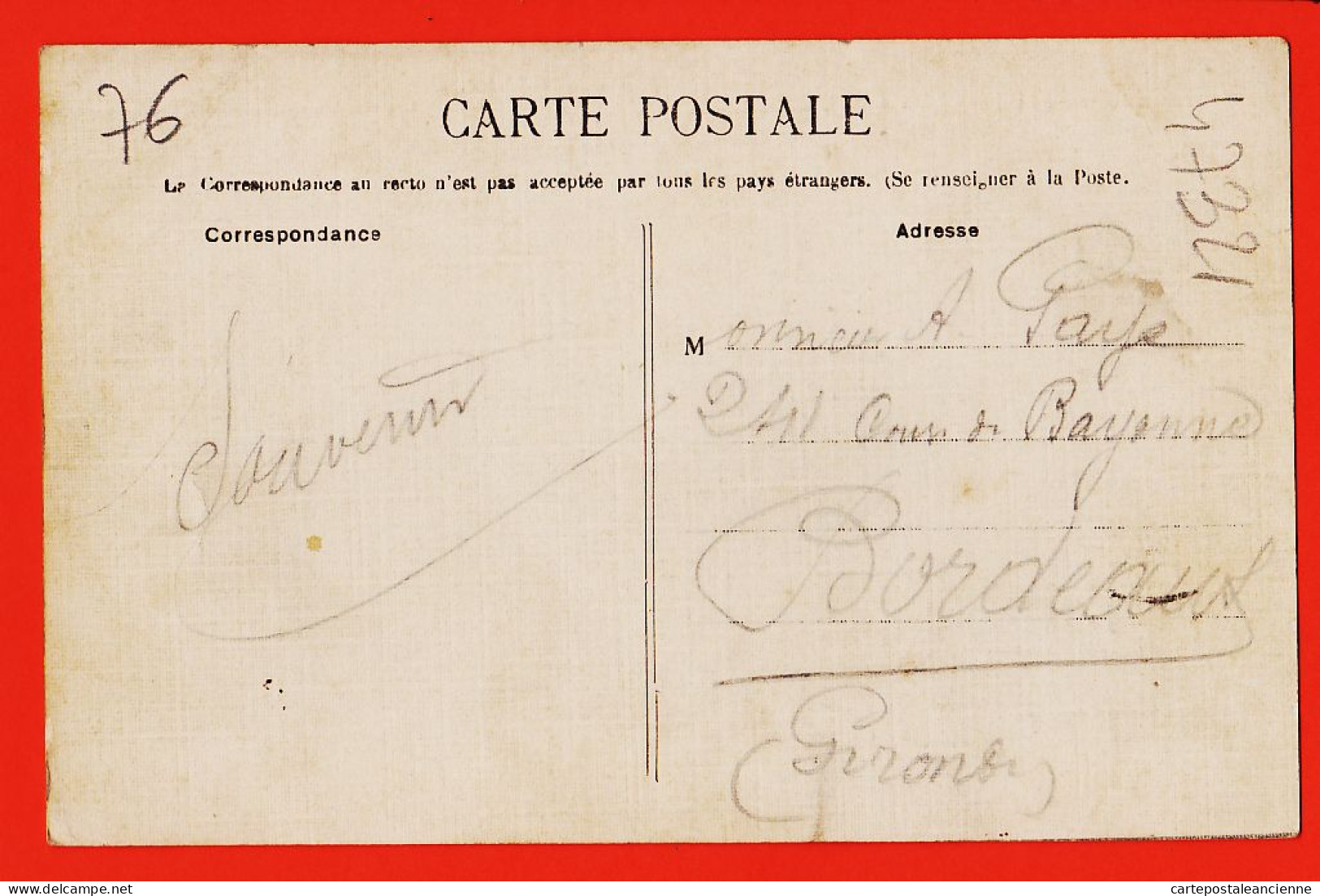 05755 / ⭐ ◉  Carte Toilée- FORGES-LES-EAUX (76) Chateau EPINAY 1908 à PAYE Cours Bayonne Bordeaux / LEBOURLIEUX - Forges Les Eaux