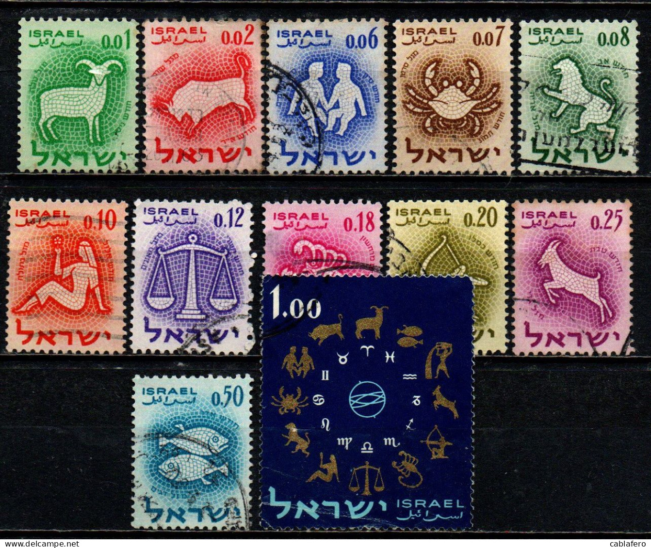 ISRAELE - 1961 - SEGNI ZODIACALI - USATI - Oblitérés (sans Tabs)