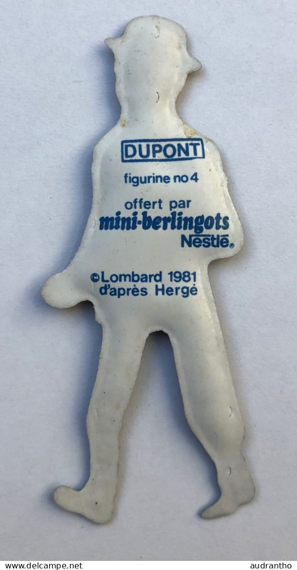 Figurine N°4 De 1981 - DUPOND - Tintin Et Milou - Mini-berlingots Nestlé - Lombard Hergé - Figuren - Kunststoff