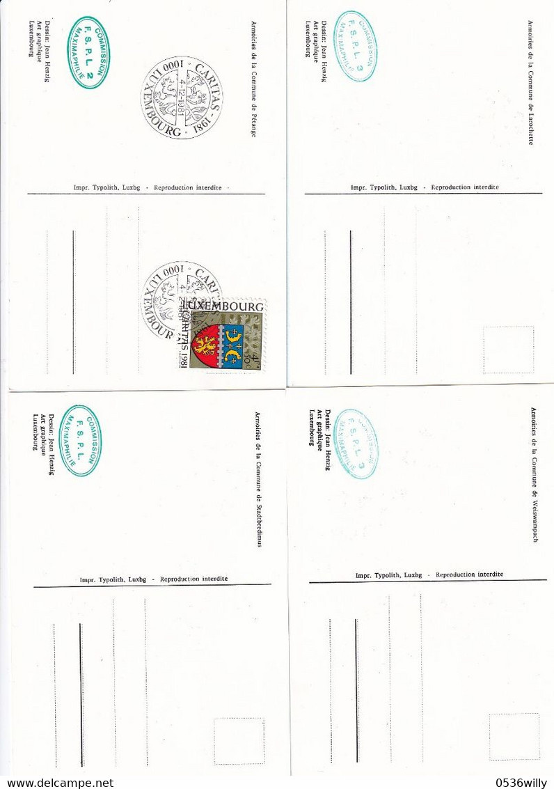 Maximumkarte - CARITAS Gemeindewappen (set) (MA.108) - Cartes Maximum