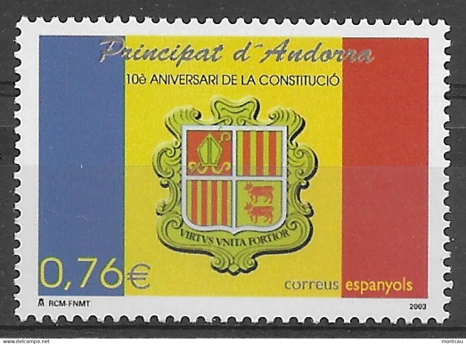 Andorra - 2003 Constitucion Ed 305 (**) - Nuevos