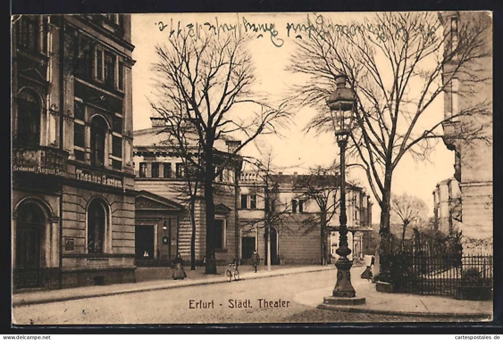 AK Erfurt, Teilansicht Mit Städt. Theater  - Théâtre