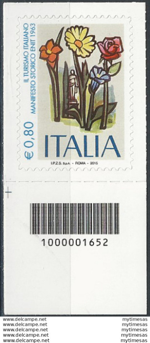 2015 Italia ENIT Codice A Barre Adf Sinistro Unif. 3621cb - Other & Unclassified