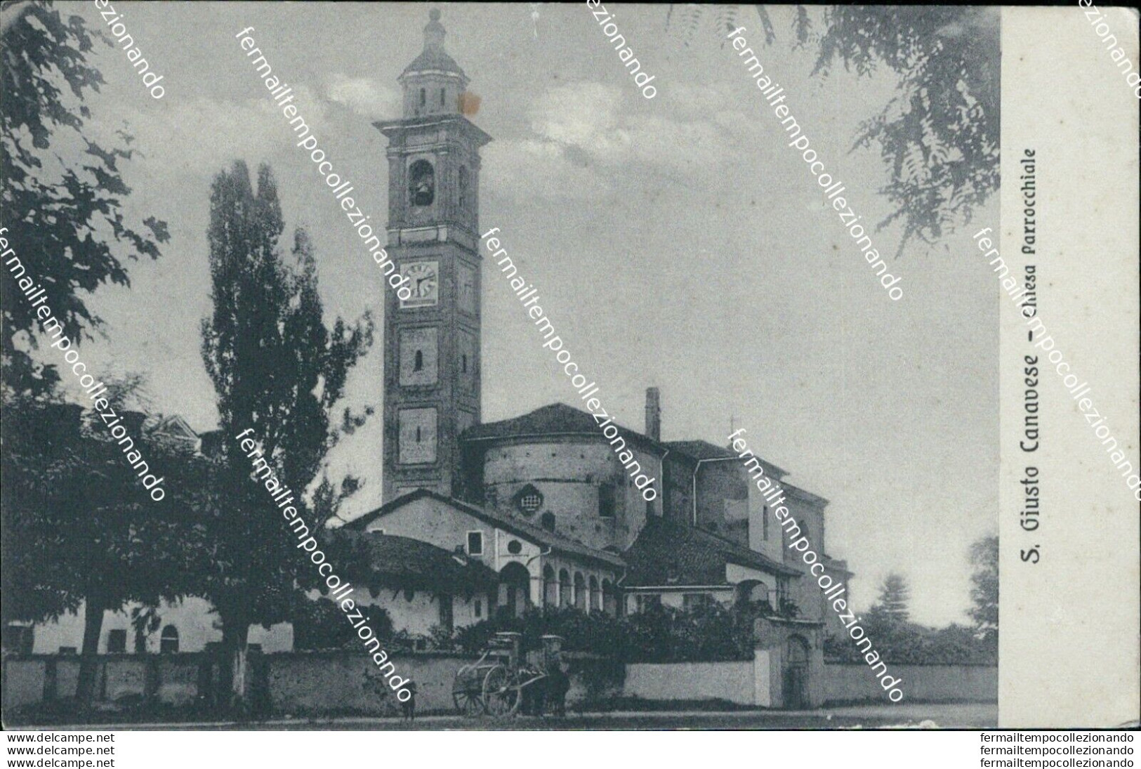 Az589 Cartolina S.giusto Canavese Chiesa Parrocchiale Provincia Di Torino - Autres & Non Classés