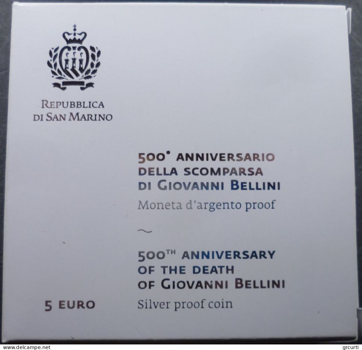 San Marino - 5 Euro 2016 - 500° Morte Giovanni Bellini - UC# 209 - San Marino