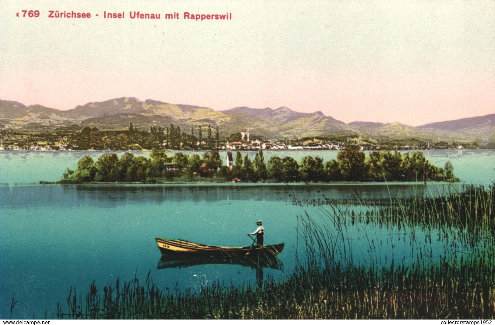 ZURICH, ZURICHSEE, LAKE, BOAT, ARCHITECTURE, SWITZERLAND, POSTCARD - Zürich