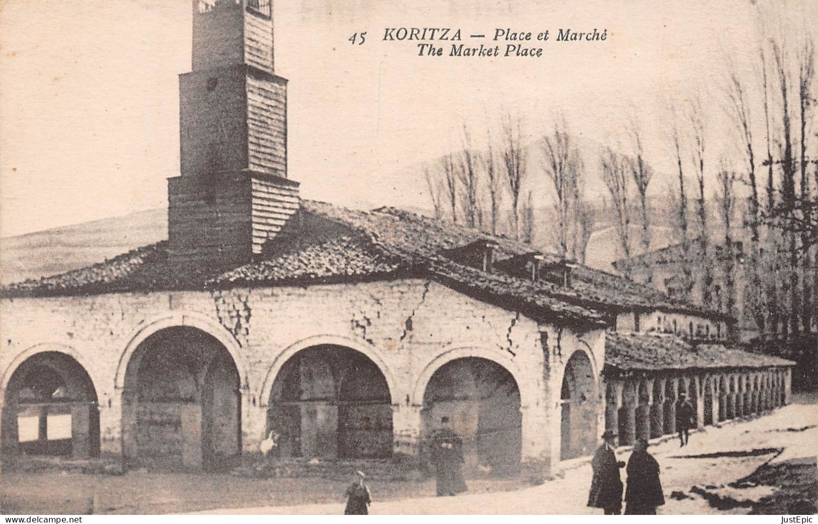 Albanie - Korçë - Koritza - La Place Et Le Marché- Cpa 1918 - Albanien