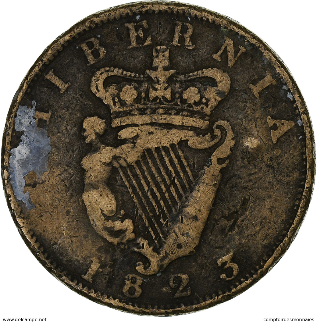 Irlande, George IV, Penny, 1823, Bronze, TB, KM:151 - D. 1 Penny