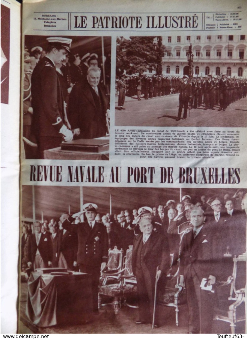 Le Patriote Illustré N° 26/1955 Canal De Willebroek - Chine Rouge - Chat Et Souris - Uranium - étapes Du Pain........... - Informations Générales