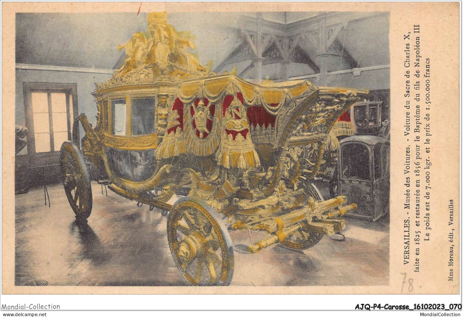 AJQP4-0395 - CAROSSE - VERSAILLES - MUSEE DES VOITURES - VOITURE DU SACRE DE CHARLES X  - Autres & Non Classés