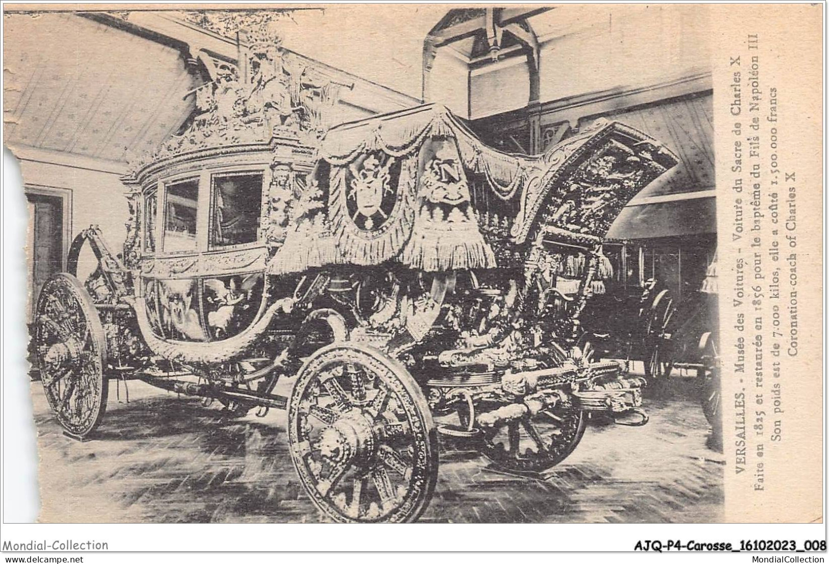 AJQP4-0364 - CAROSSE - VERSAILLES - MUSEE DES VOITURES - VOITURE DU SACRE DE CHARLES X  - Other & Unclassified