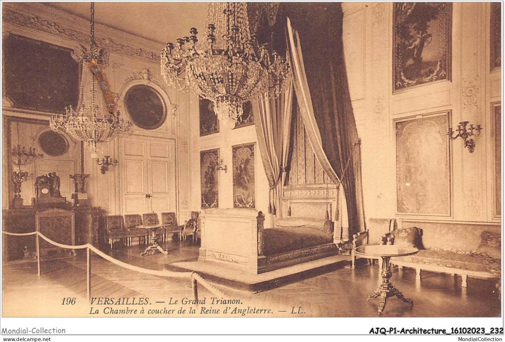 AJQP1-0117 - ARCHITECTURE - VERSAILLES - LE GRAND TRIANON - LA CHAMBRE A COUCHER DE LA REINE D'ANGLETERRE  - Châteaux