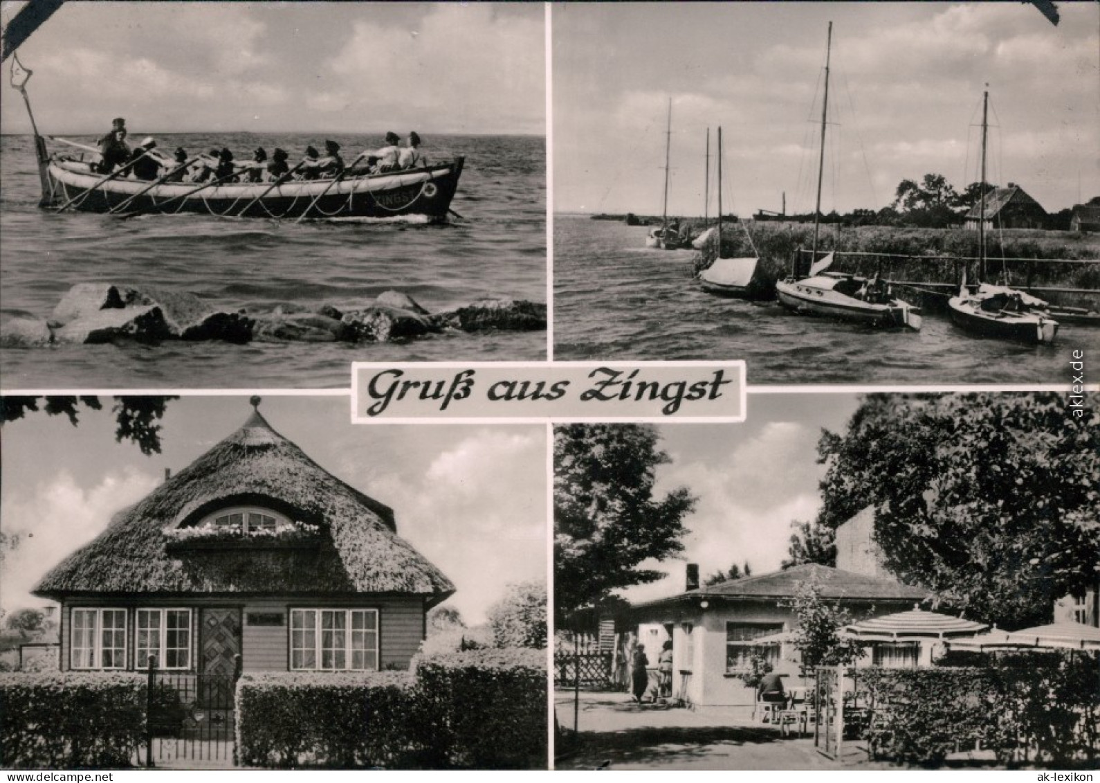 Zingst Darss Barkasse (großes Ruderboot),  Haus Mit Reetdach, Gaststätte 1961 - Zingst