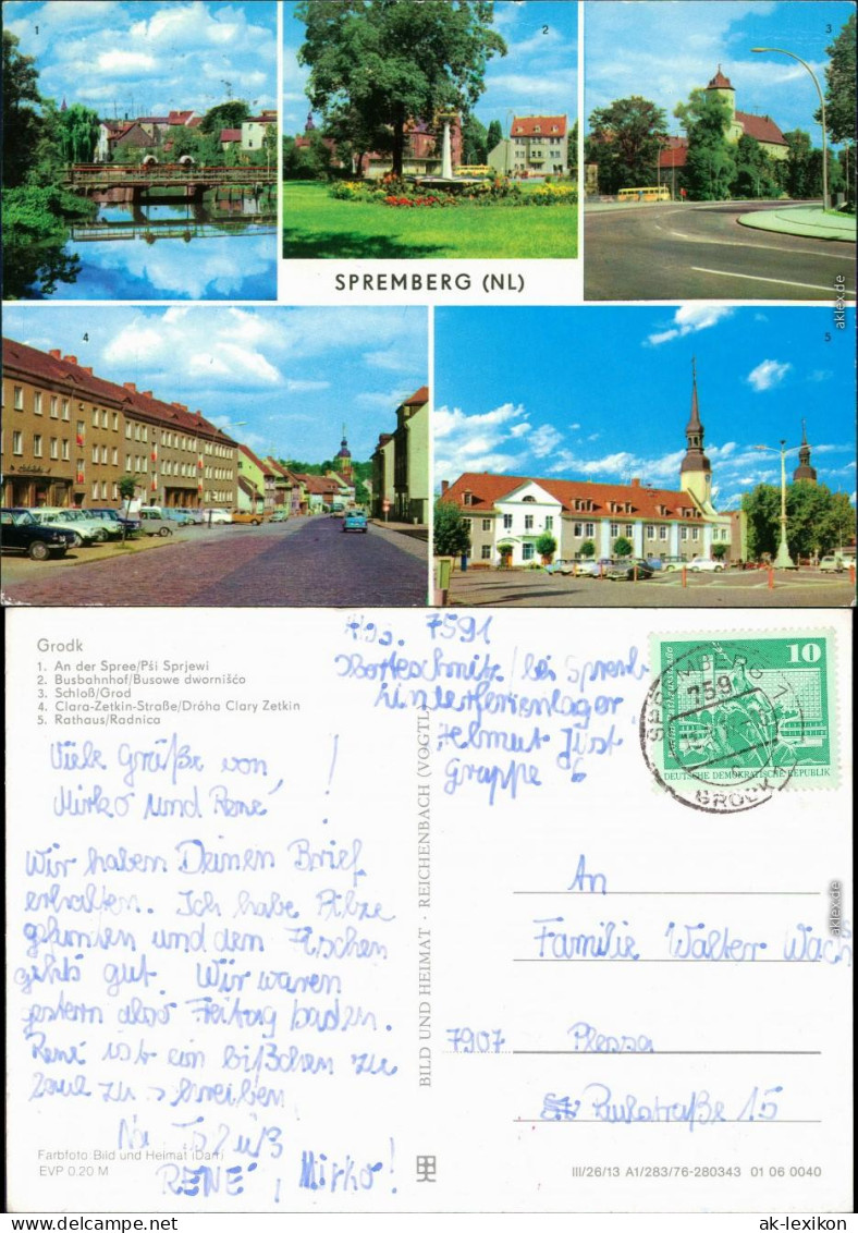 Spremberg Grodk 1. An Der Spree, 2. Busbahnhof, 
Ansichtskarte  1977 - Spremberg