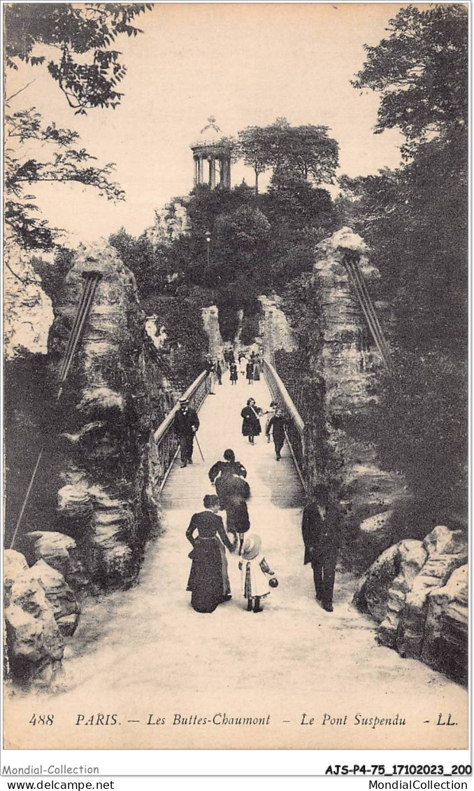 AJSP4-75-0403 - PARIS - Les Buttes-chaumont - Le Pont Suspendu - Brücken