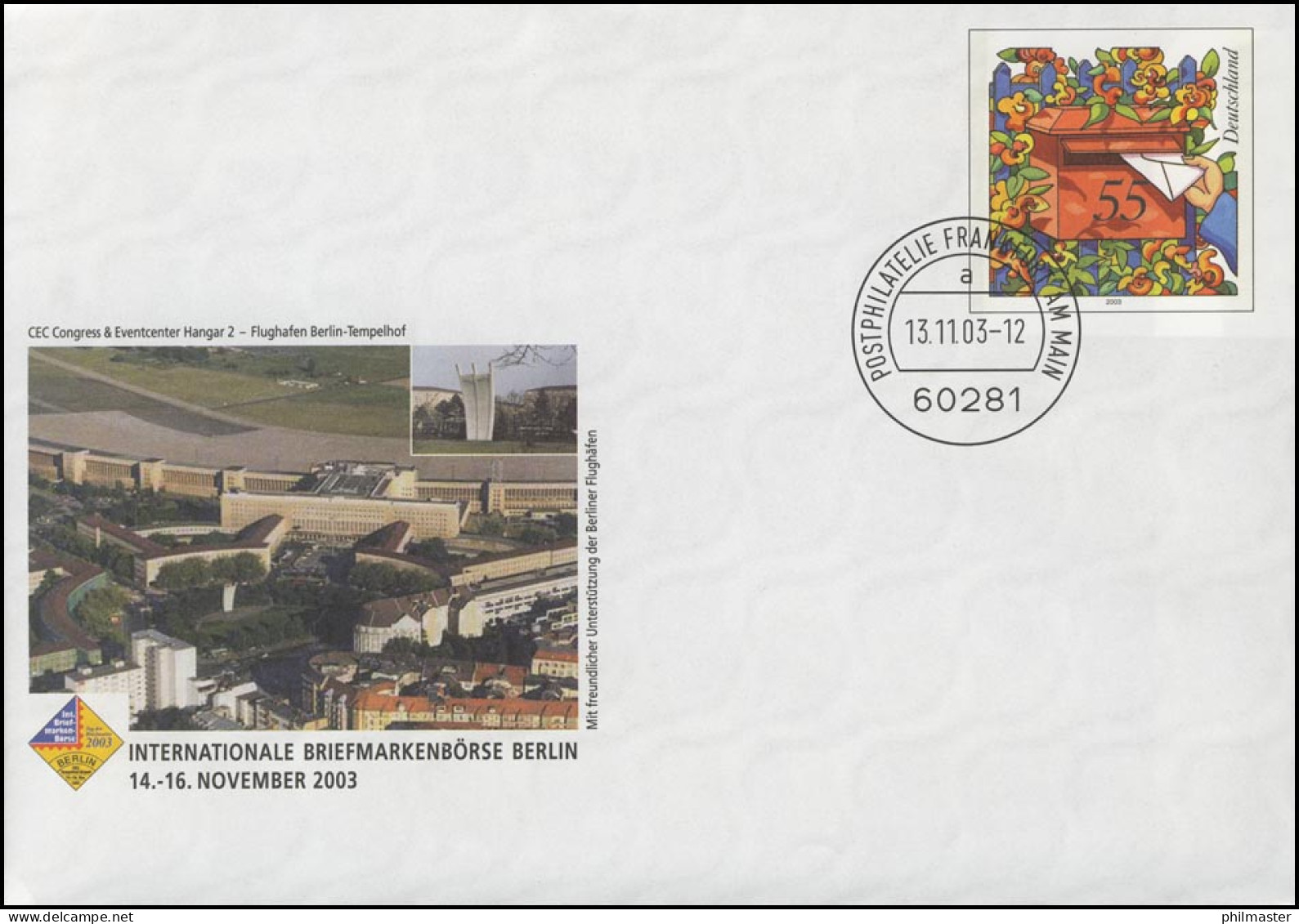 USo 66 Börse Berlin 2003 Flughafen Tempelhof, VS-O  Frankfurt/Main 13.11.2003 - Covers - Mint