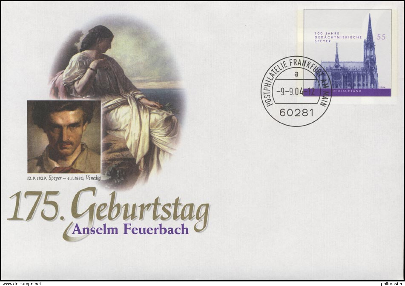 USo 80 Anselm Feuerbach Und Gedächtniskirche Speyer, VS-O Frankfurt 9.9.2004 - Covers - Mint